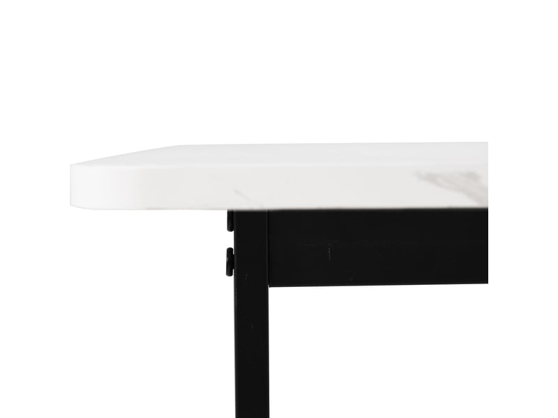  Ensemble table et chaises 5 pièces, table à manger avec 4 chaises, plateau effet marbre, table 140 x 80 cm, vert foncé et noir  - Conforama W