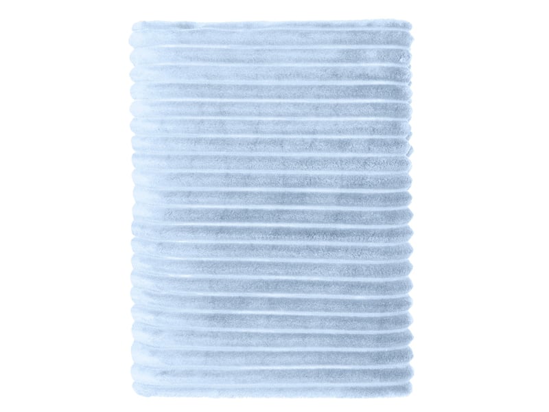  Plaid cocooning côtelé 150x200 bleu clair  - Conforama A