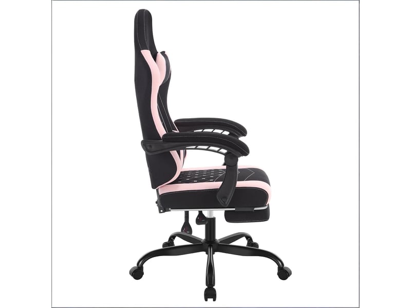  Fauteuil de bureau gamer massant pivotant inclinable noir et rose 70x70x127 cm T5828P490265 - Conforama B