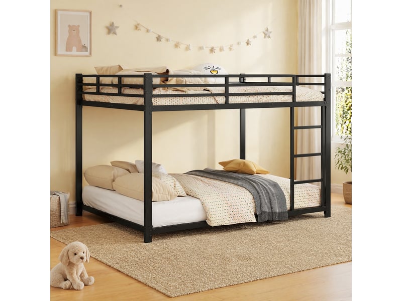  Lit superposé enfant en métal noir 140 x 200 cm  - Conforama D