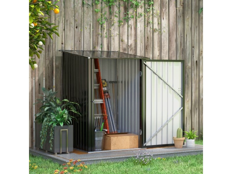  Abri de jardin en métal galvanisé, 1x1 m, 0,92 m², rangement extérieur, gris foncé  - Conforama B