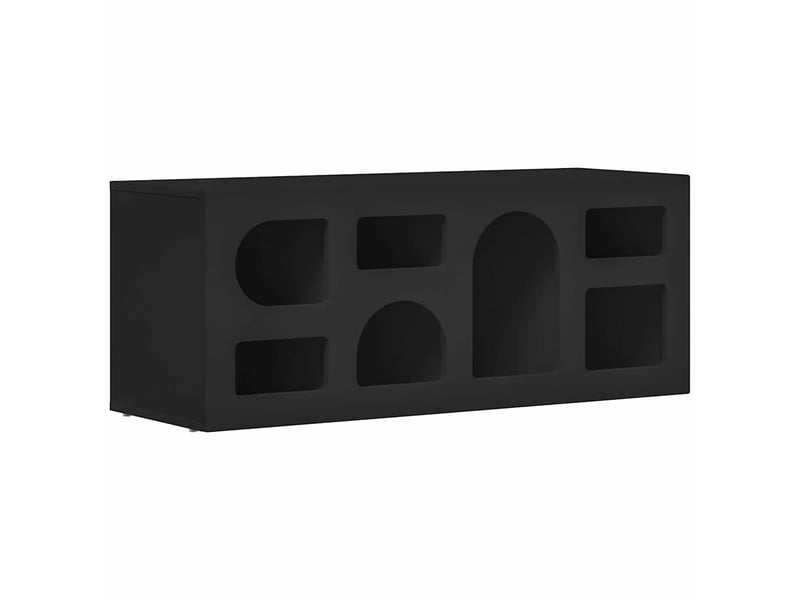  Meuble tv - banc tv - meuble de rangement elst 100 x 35 x 40 cm noir bois d'ingénierie  - Conforama A