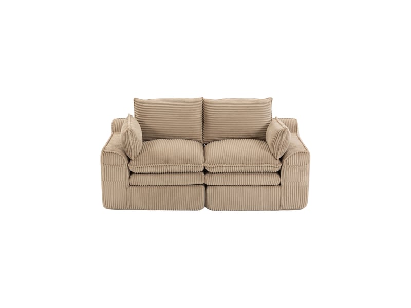  Canapé droit fixe 2 places tissu kaki canapé compressible - Conforama A