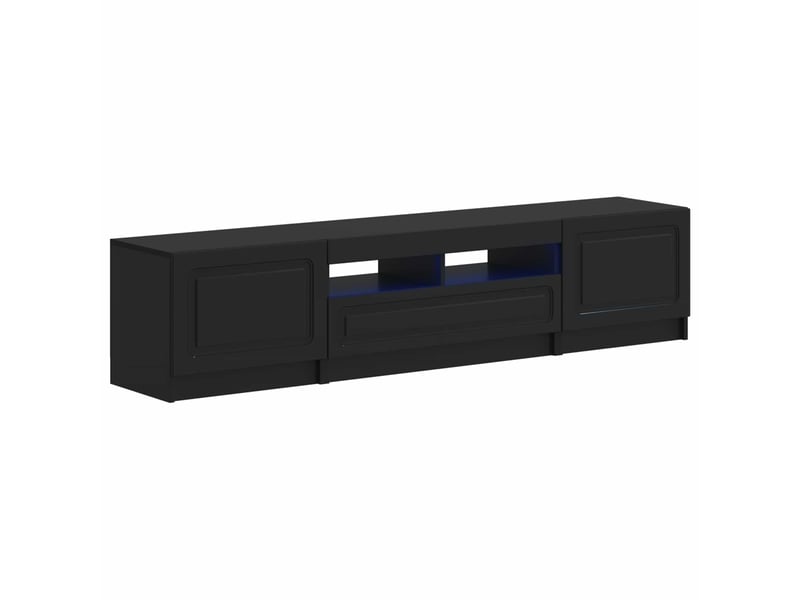 Meuble tv - banc tv - meuble de rangement led utrecht 3 pcs noir bois d'ingénierie - Conforama A