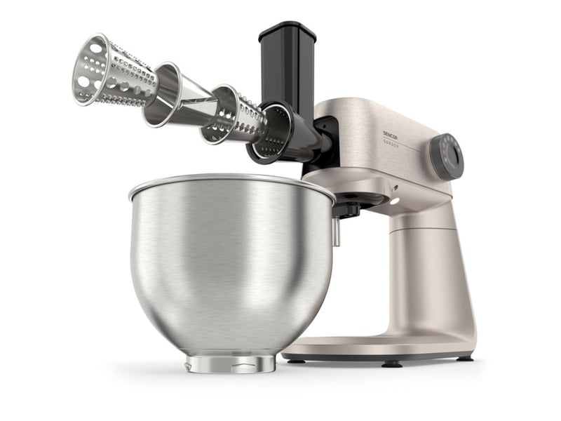  Robot multifonction 1500 w avec cuves inox 5,5 l, blender 1,5 l et hachoir 41024214 - Conforama D