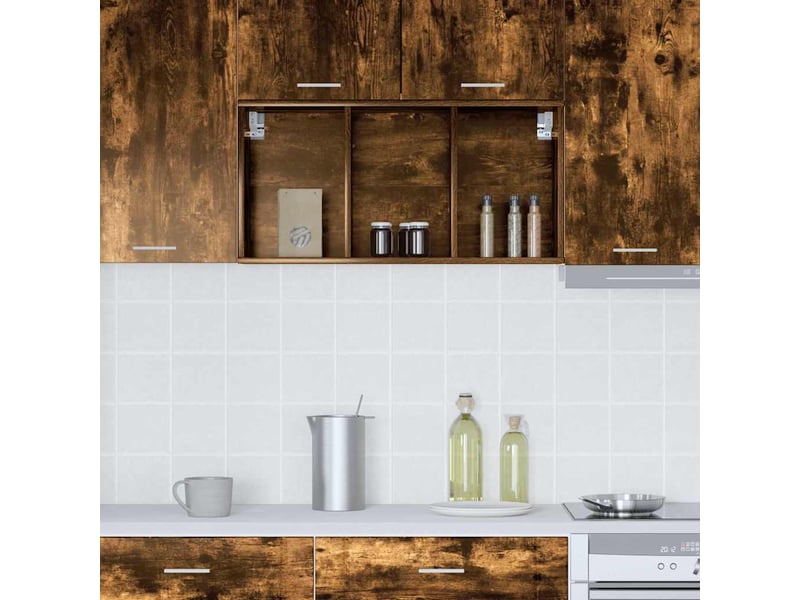  Meuble de rangement cuisine, armoire suspendue chêne fumé 40x29,5x80cm  - Conforama D