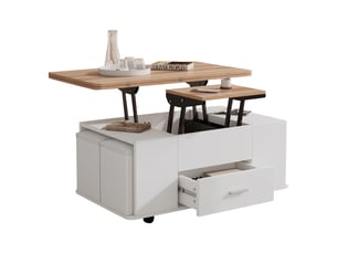 Table basse rectangulaire coloris bicolore LPOSPI - 50 cmx100 cm