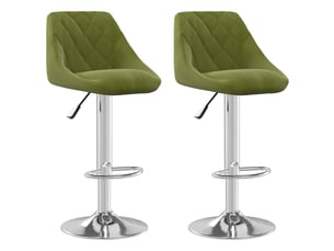 Lot de 2 tabouret de bar, chaise de bar vert clair velours shl72506
