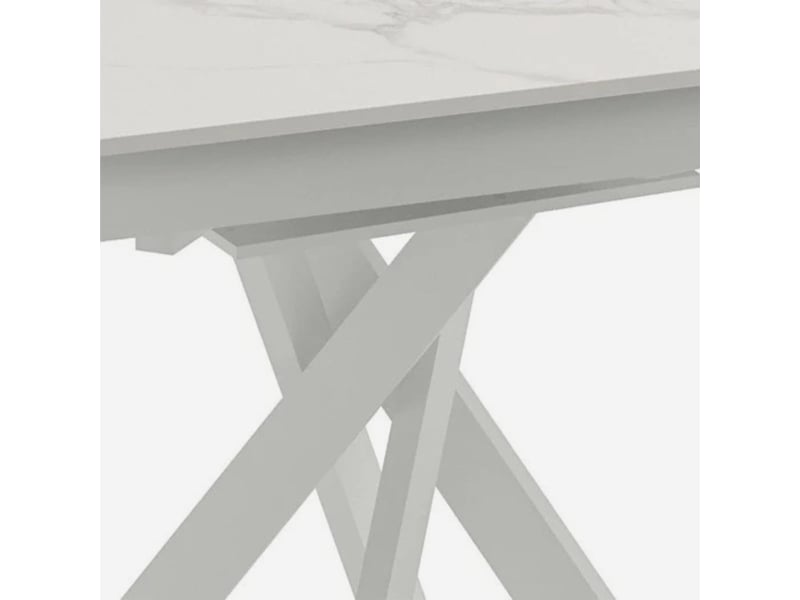  Table extensible en céramique pour cuisine et salon 120x80120 drift - blanc - marbre calacatta  - Conforama C