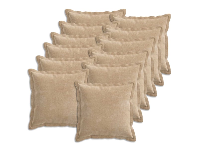Lot de 12 housses de coussin houten taupe 45 x 45 cm tissu chenille cf49017 - Conforama A