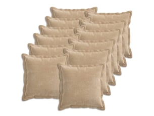 Lot de 12 housses de coussin houten taupe 45 x 45 cm tissu chenille cf49017