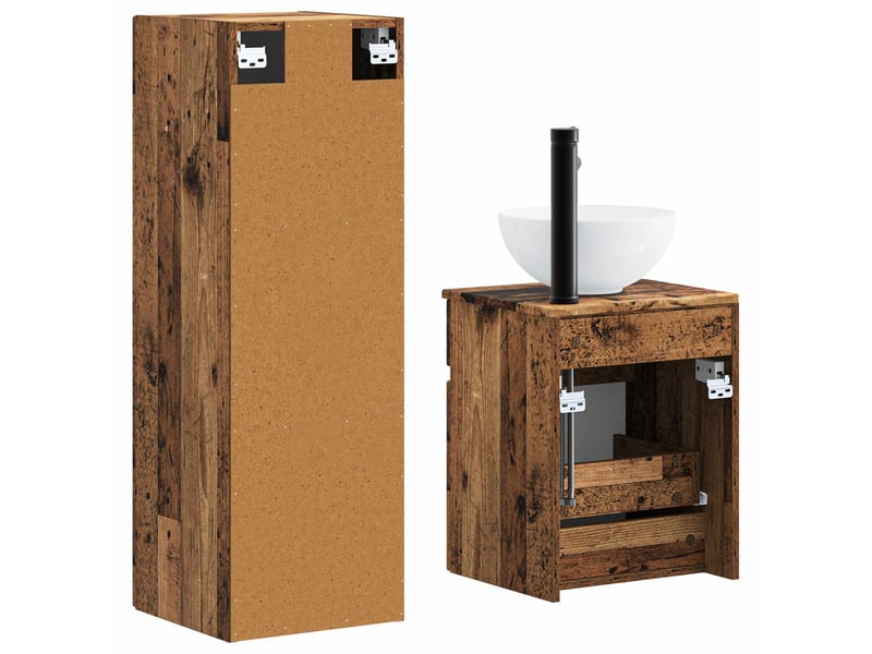  Ensemble de mobilier de salle de bain 2 pcs bois ancien shl7732  - Conforama E