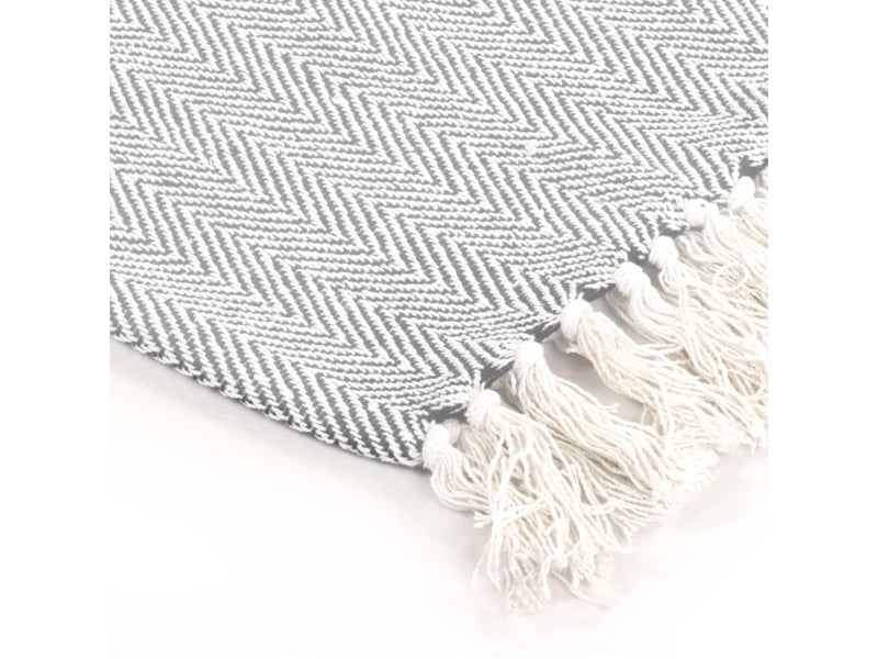  Couverture coton à chevrons 125x150 cm gris  - Conforama D