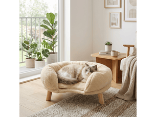 Fauteuil - polyester - beige