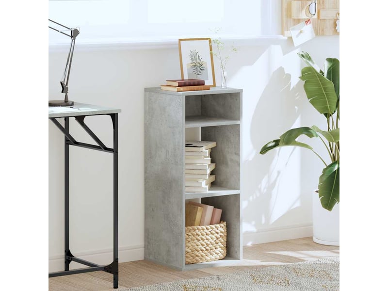  Bibliothèque, meuble de rangement salon gris béton 34x31x80 cm bois d’ingénierie  - Conforama C