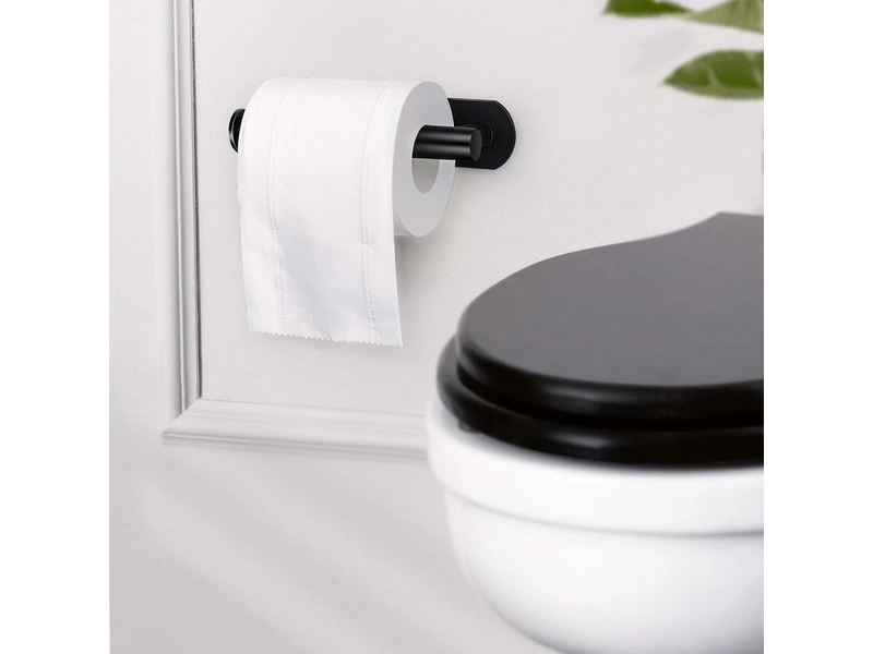  Porte rouleau de papier toilette mural - support premium sans perçage en acier inoxydable noir pour cuisine et salle de bain  - Conforama B