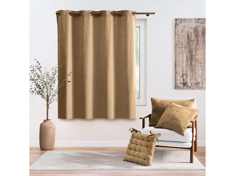  Rideau tamisant à œillets en velours chenille 140x180 cm  - Conforama D