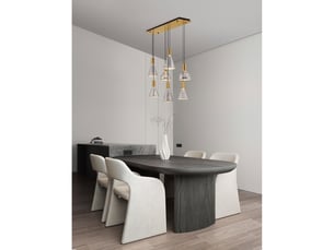 Nova luce voi suspension cluster led fumée, laiton doré, dimmable triac, 47 w, 966 lm, 3000 k