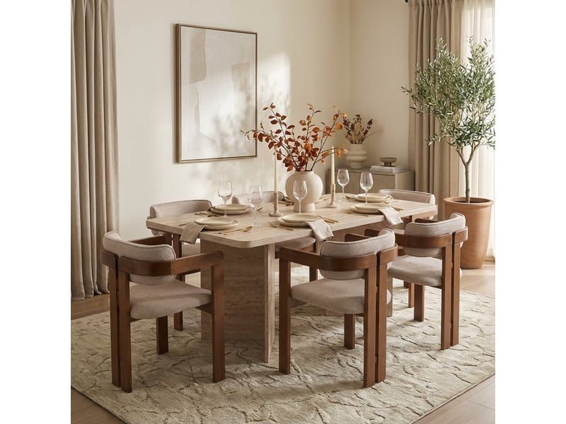  Table à manger rectangulaire effet pierre loft  - Conforama B
