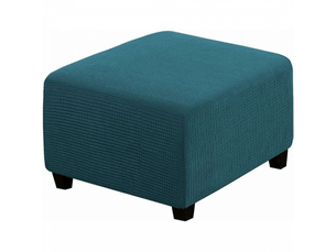 Housse de tabouret carrée élastique pour tabouret de rangement et repose - pieds bleu foncé