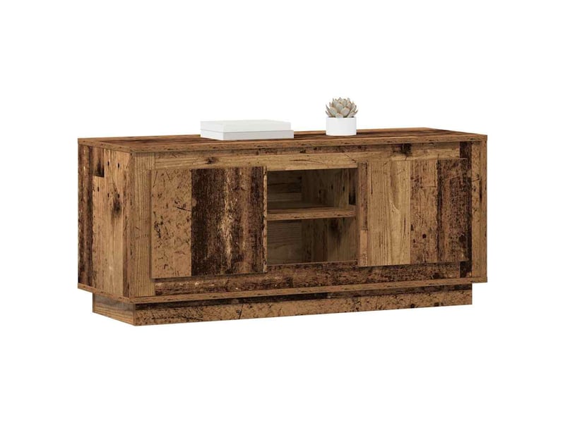 Meuble tv - banc tv - meuble de rangement 102 x 35 x 45 cm bois ancien bois d'ingénierie - Conforama C
