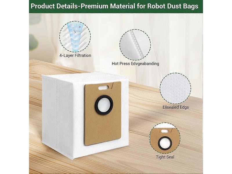  14 pack rv20 max plus dust bags for tapo rv30 max plus rv20 max plus robot vacuum bags 3l large capacity heavy duty bags  - Conforama D