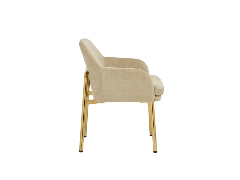 Lot de 4 chaises de salle à manger, design moderne, dossier ergonomique, métal bois, marron  - Conforama E
