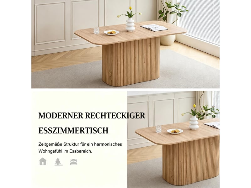  Table à manger 160x90 cm rectangulaire mdf bois  - Conforama D