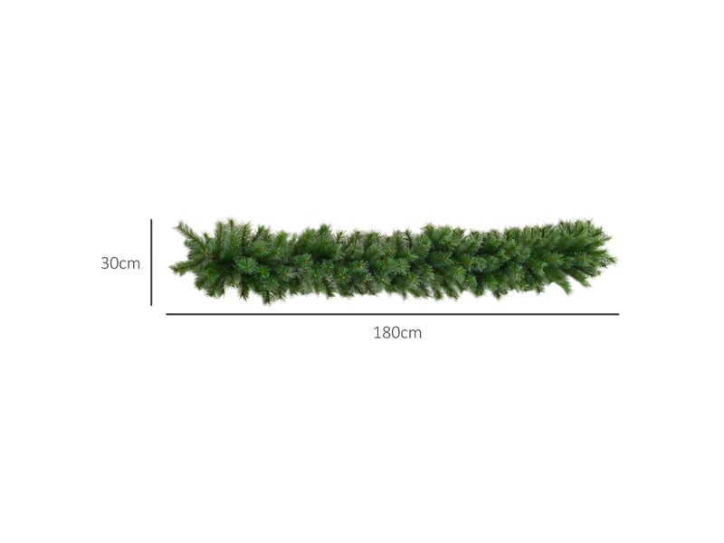  Guirlande de noël artificielle de 1,8 m, décoration florale avec 160 pointes vertes  - Conforama E