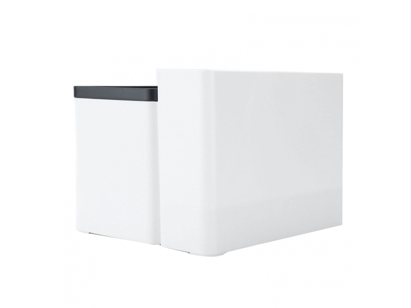  Boîte à mouchoirs en plastique avec grille de rangement, ouverture en arc, extraction plus douce, multifonctionnelle, moderne  - Conforama E