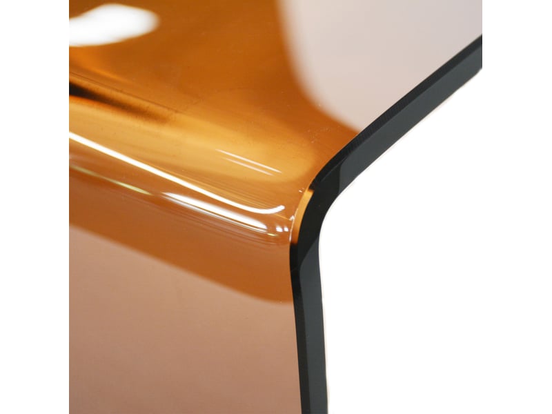  Table basse en verre trempé cintré marron homvra  - Conforama D