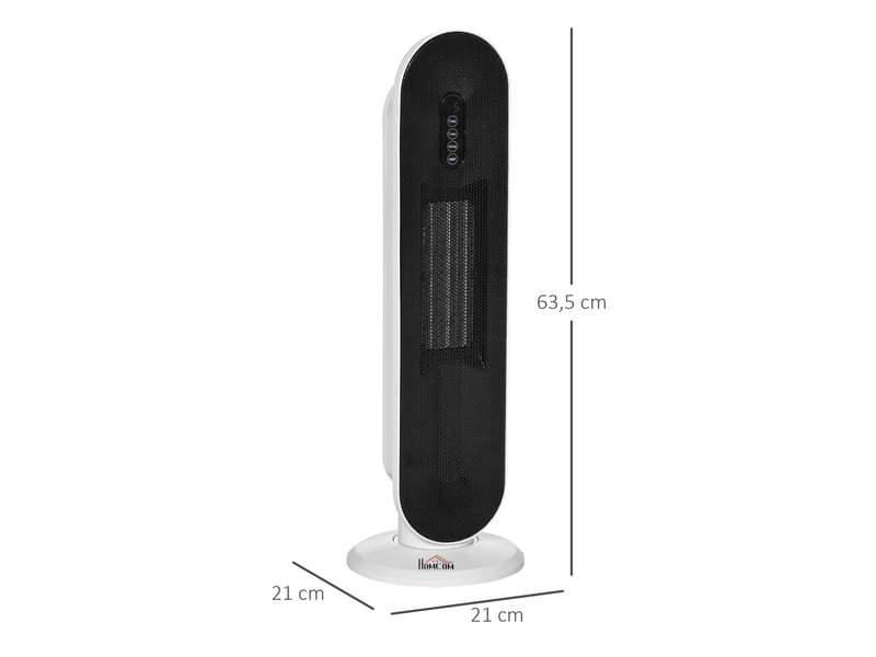  Chauffage soufflant oscillant 12002000 w – mini élément chauffant en céramique ptc – avec télécommande – chauffage d'appoint  - Conforama E