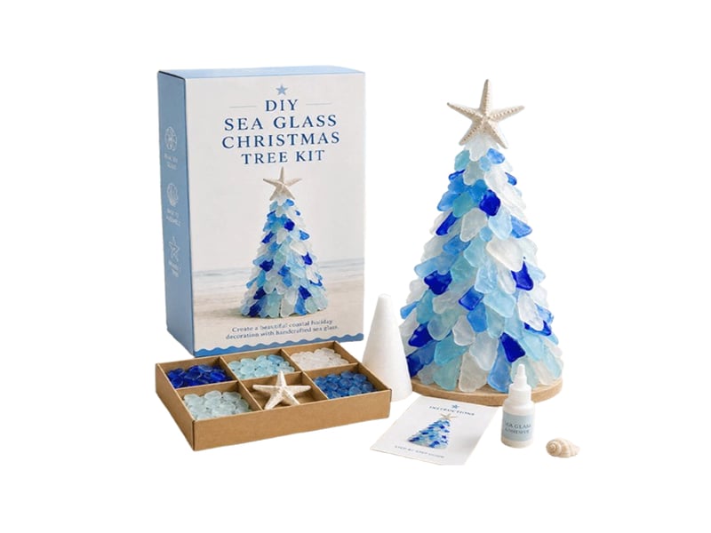  Kit diy arbre de noël en verre de mer – série c, décoration à réaliser soi-même  - Conforama A