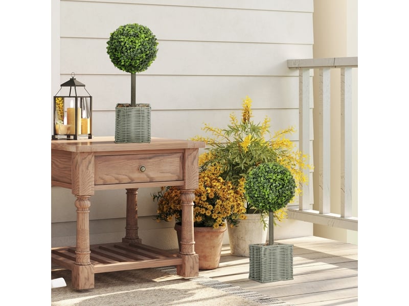 Mur végétal artificiel en buis uv pour intérieur et extérieur en plastique vert 50 cm - Conforama C