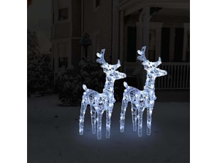 Rennes de noël 2 pcs 80 led blanc froid acrylique