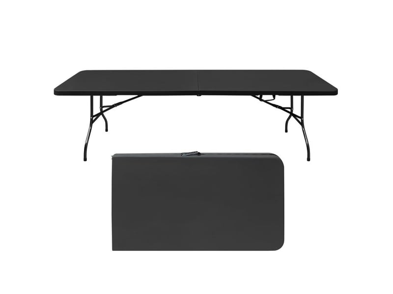 Table pliante - portable - 244 cm - robuste - noir - campingpique-nique  - Conforama B