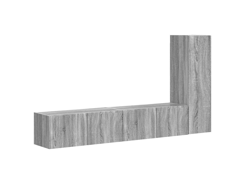 Ensemble meuble tv - banc tv - meuble de rangement 3 pcs gris sonoma bois d'ingénierie  - Conforama A