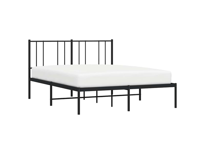  Lit double- lit adulte -  cadre de lit métal sans matelas avec tête de lit noir 140x200cm  - Conforama D