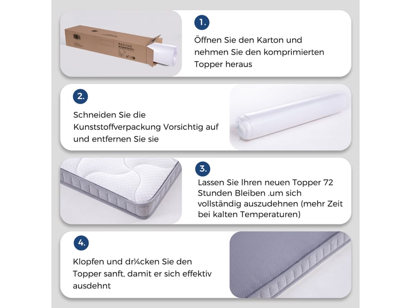 Matelas à ressorts ensachés tcqpz 140 x 200 x 10 cm 7 zones h3 mousse blanc  - Conforama E