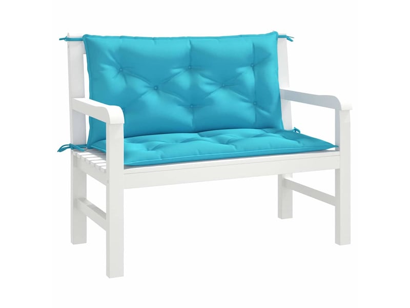  Lot de 2 coussins de banc de jardin, coussins d'assise turquoise 100x50x7 cm tissu cf58700  - Conforama D