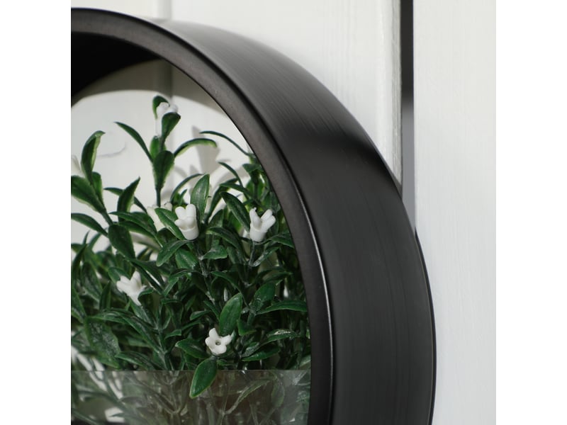  Lot de 3 cache-pots muraux en acier noir, diamètres 30,5, 20,5 et 15,5 cm, pour plantes et décoration  - Conforama E