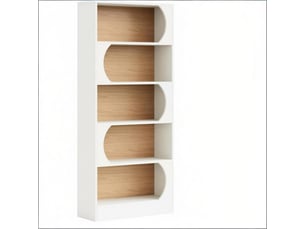 Bibliotheque coloris blanc 5 étagère(s) <strong>MEULVA</strong> <strong></strong> - 30 cm x 180 cm