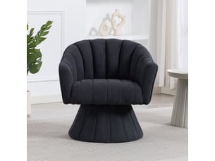 Fauteuil pivotant 360° gris foncé, dossier ergonomique, accoudoirs et base stable