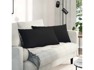 Lot de 2 coussins de canapé, coussins décoratifs tissu noir 80 x 40 cm cf58925