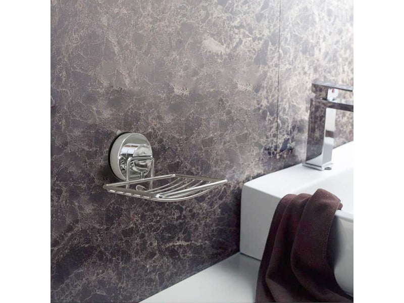 Porte-savon de salle de bain argent – 11,5x13x8 cm  - Conforama C
