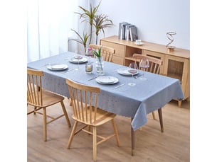 Nappe de table - 140x240 cm - nappe imperméable effet lotus et anti-taches - gris clair