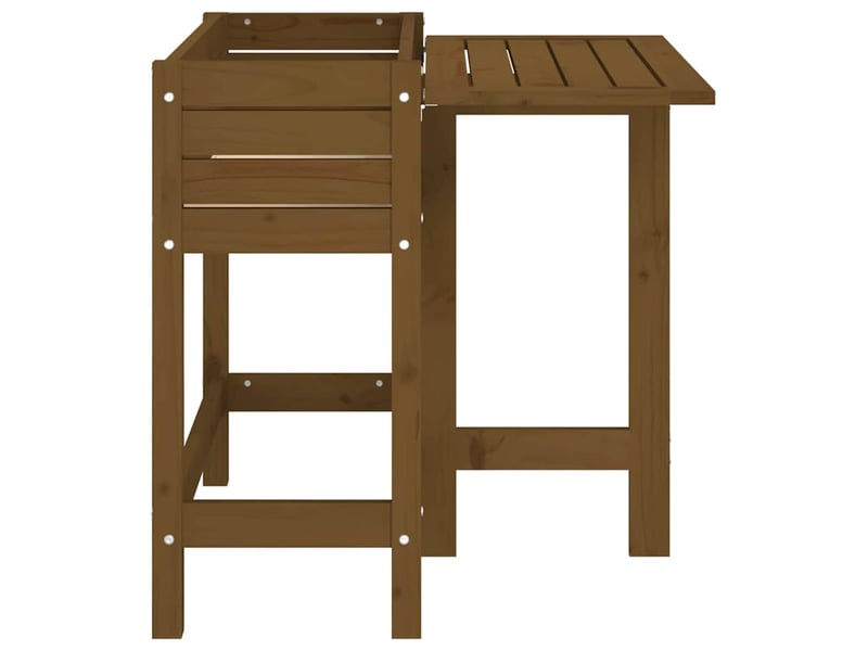  Jardinière - bac à fleurs de jardin avec dessus pliable brun miel pin massif  - Conforama E