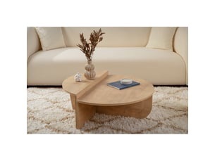 Tables basses gigognes en bois mdf mélaminé chêne miel 90 x 60 x 30 cm lot de 2