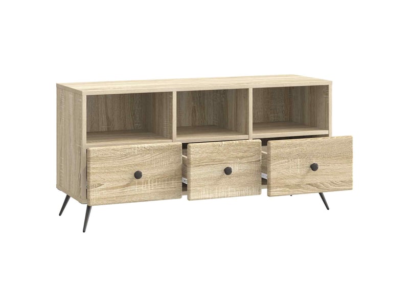 Meuble tv - banc tv - meuble de rangement chêne sonoma 102 x 34,5 x 50 cm bois d'ingénierie  - Conforama E