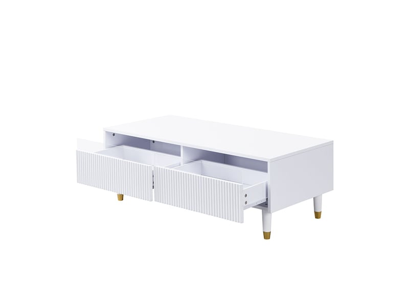  Meuble tv contemporain avec rangement design 4 portes et éclairage led élégant meuble tv avec rangement  - Conforama D